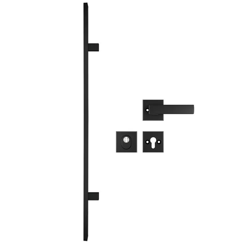 AXA Voordeurbeslagset Amsterdam 900mm Kerntrekbeveiliging DD:38-40 Zwart SKG*** Gratis Verzending