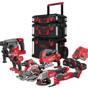Exclusieve Aanbieding Milwaukee M18 FPP8E-553P Accu Powerpack 8-delig 18V 5.5Ah in PACKOUT Trolley